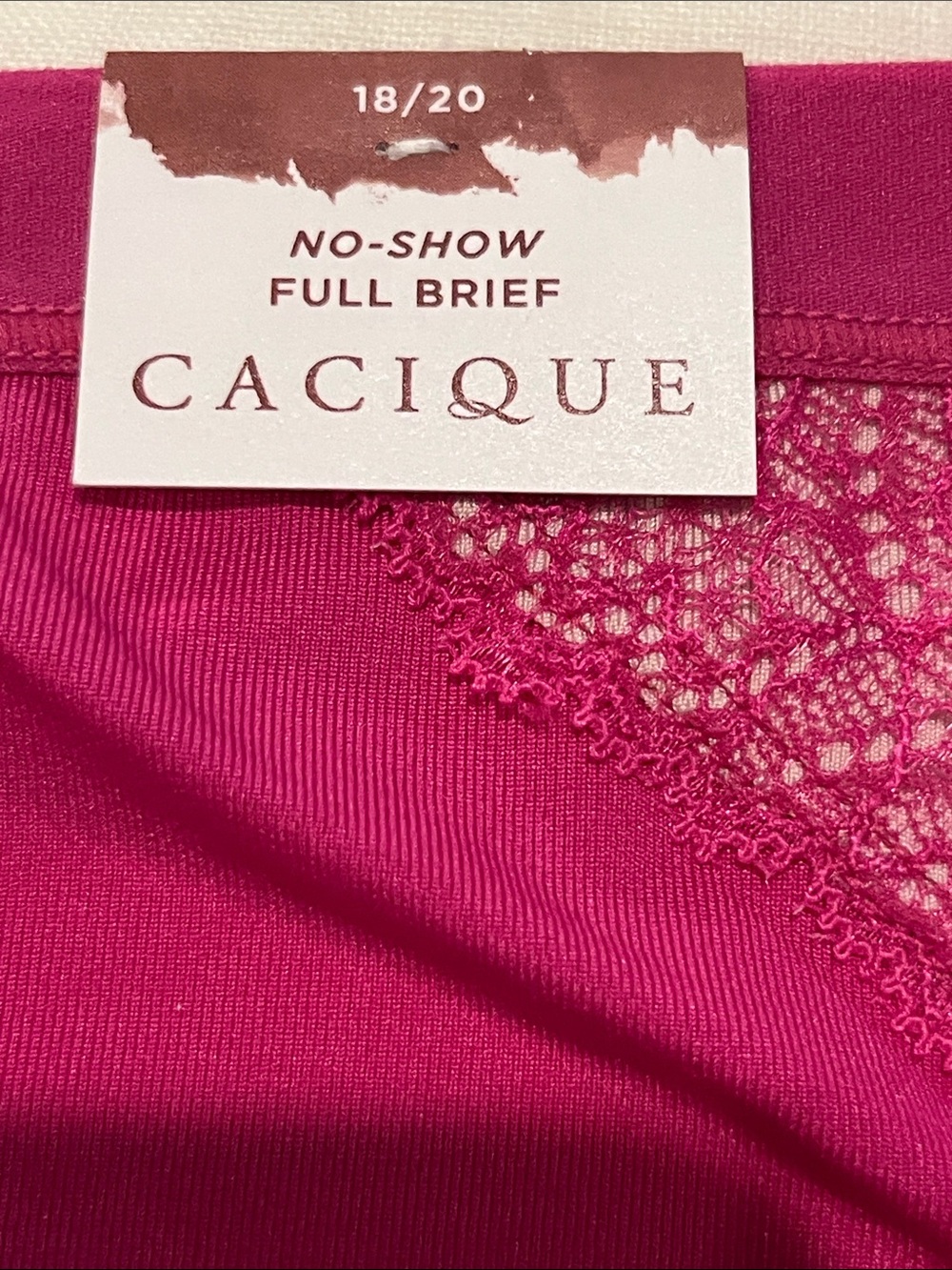 Cacique 🪻Bright Fuchsia Full Coverage High-Waist Women’s Brief - Picture 2 of 5